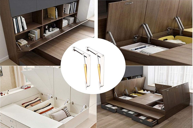 Tiberham Lid Support Hinge, Tiberham 200N Heavy Duty Gas Spring Lid Stay Hinge Buffer Damper, Tatami Supports Gas Strut Hydraulic Rod for Kitchen Cabinet Door Cupboard Toy Box Pneumatic Stop Support - Image 3